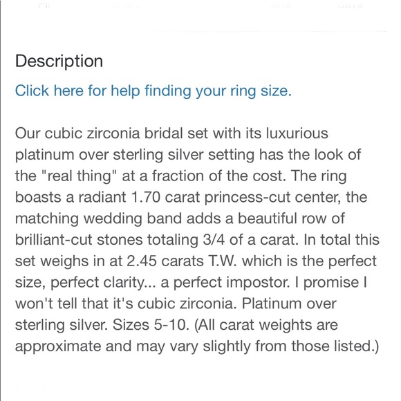 •Palm Beach Jewelry• CZ Princess Engagement Ring - Picture 4 of 5